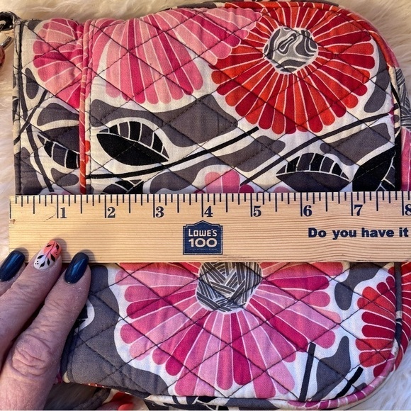 Vera Bradley Small Crossbody Shoulder Bag Cherry Blossom Fabric Pink Red White - Picture 6 of 7